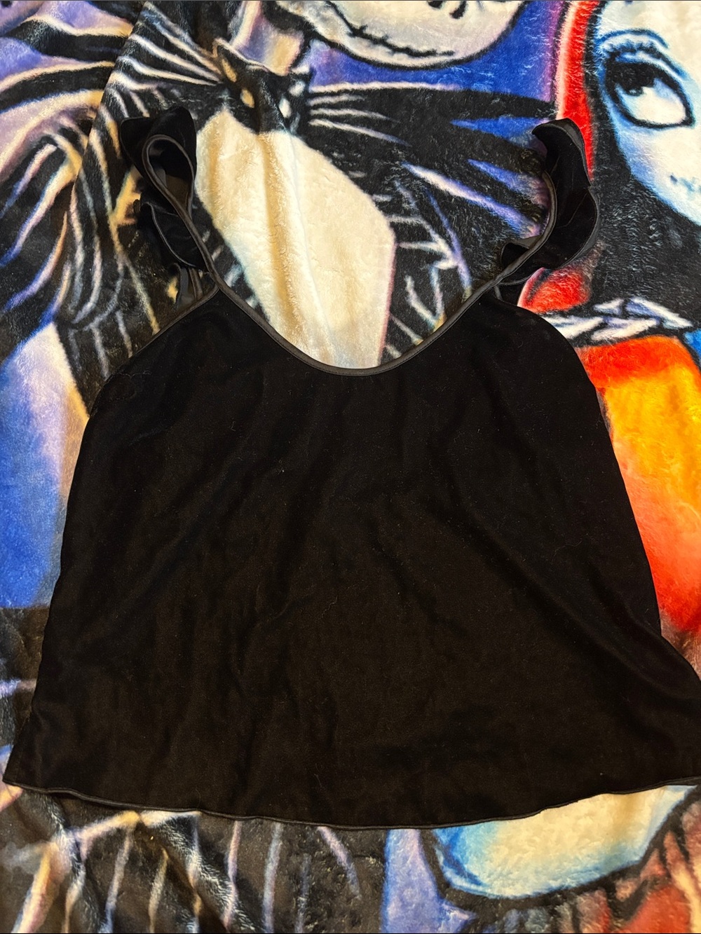 Victoria's Secret Black Ruffle-Shoulder Camisole